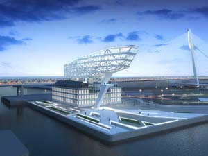 Zaha Hadid ontwerpt nieuw futuristisch Havenhuis