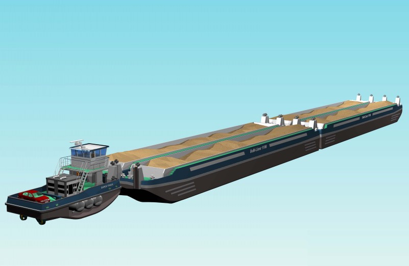 Huisvuilverwerker en veevoerfabrikant investeren in Barge Truck-concept