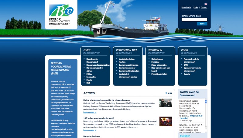 Nieuwe website Bureau Voorlichting Binnenvaart