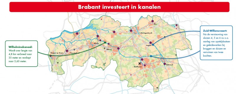 Overzicht kanaalverbeteringen in Brabant