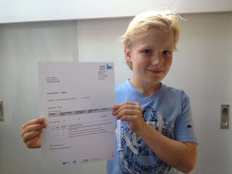 10-jarige Mathijs haalt klein vaarbewijs