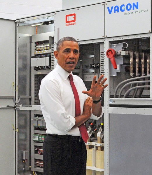 Obama bekijkt MV Drive van IHC Merwede en Vacon