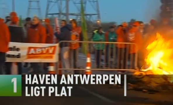 Stakers leggen Antwerpse haven plat