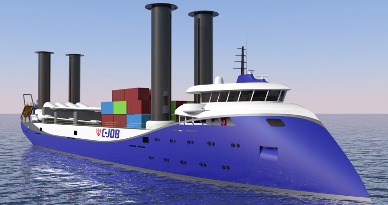 C-Job ontwikkelt nieuw type schip met Flettner-rotors
