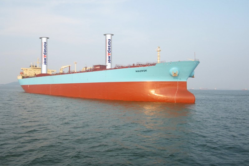 Proef met Flettner-rotoren op Maersk-tanker