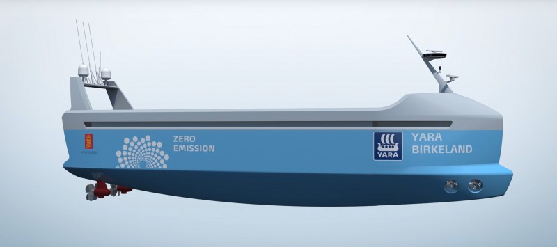 Yara bouwt eerste autonoom varend emissieloos containerschip