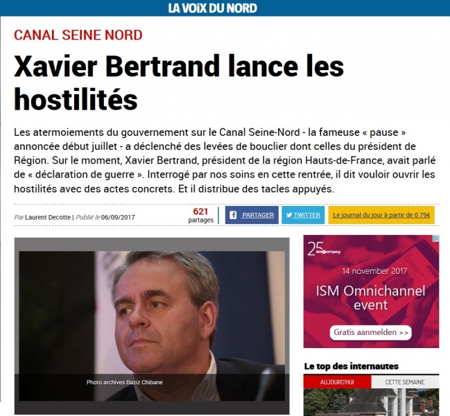 Noord-Frans optimisme over Seine-Nord