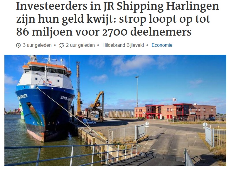 Beleggers in JR Shipping voor 87 miljoen het schip in