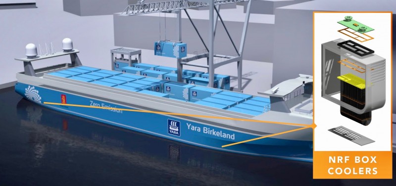 NRF levert beunkoelers robotschip Yara Birkeland