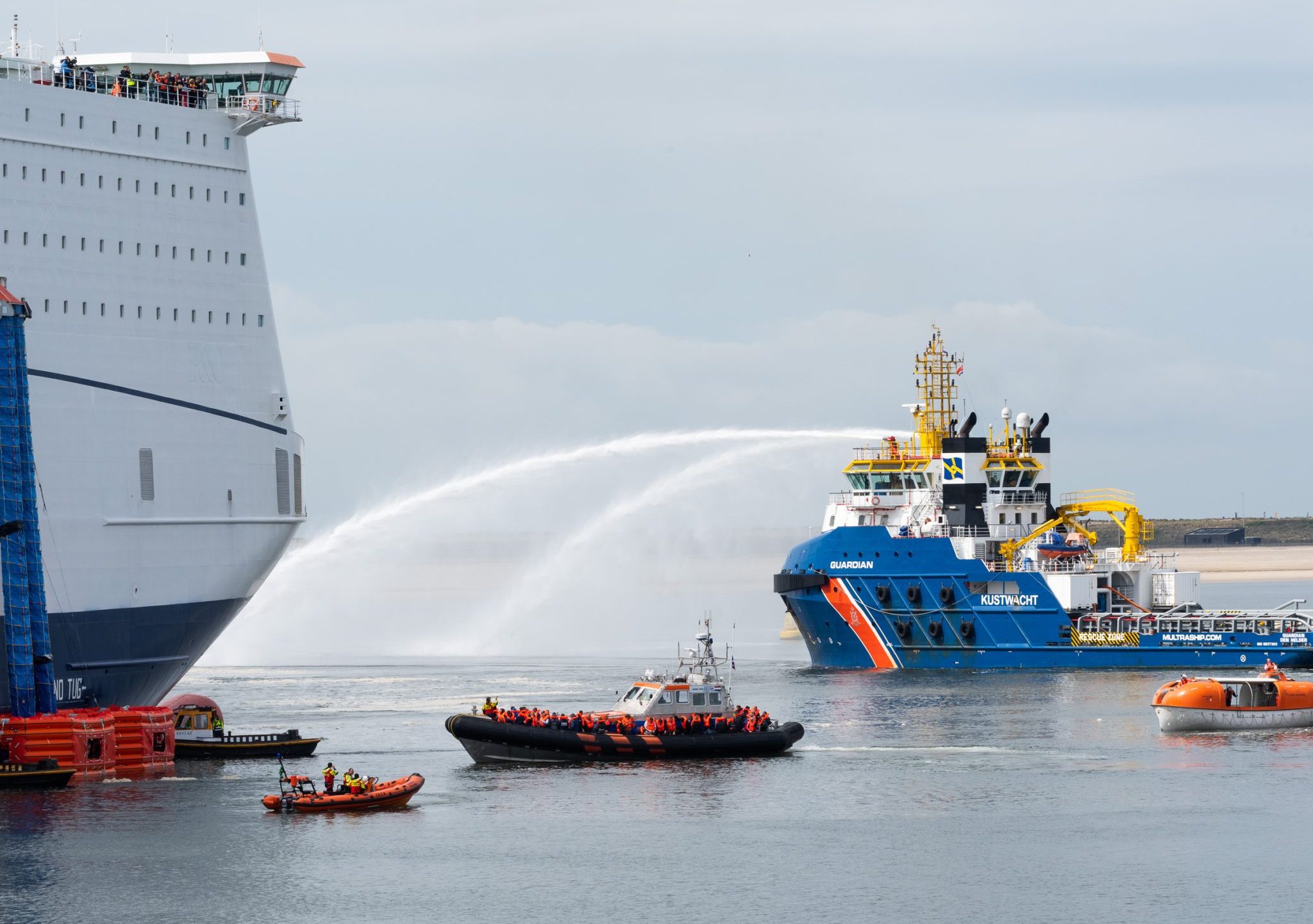 Tijdens de grootschalige massa-evacuatieoefening werd de ferry Pride of Hull geëvacueerd.