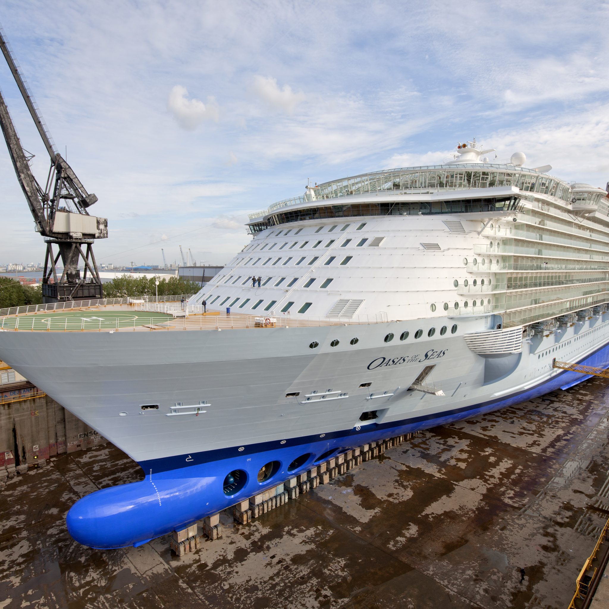 De onderhoudsbeurt van de Oasis of the Seas leverde Keppel Verolme Rotterdam in 2014 een boete op van 600.000 euro. (Archieffoto Keppel Verolme)
