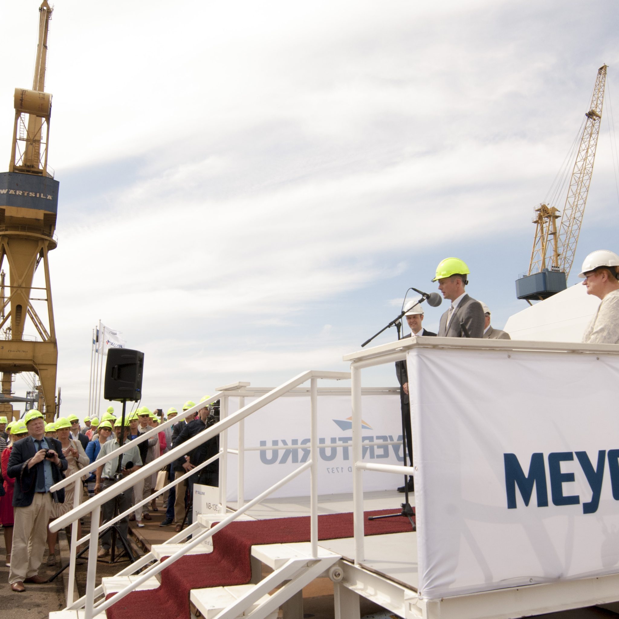 Na de Tallink LNG Shuttle Megastar in 2017 laat de doop van Mardi Gras bij Meyer Turku nog even op zich wachten. (Foto Meyer Werft)