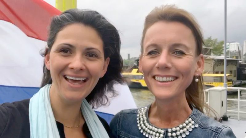 VVD-ers Caroline Nagtegaal-van Doorn en Dieke van Groningen: ‘In de binnenvaart beseffen ondernemers heel goed dat zij een belangrijke rol te spelen hebben (Foto VVD).