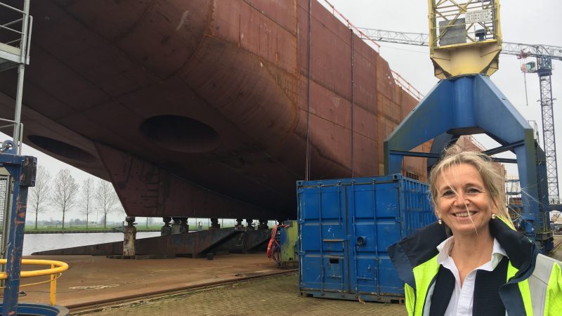 CEO Thecla Bodewes van TB Shipyards: ‘Vergeet niet, er zijn altijd nieuwe schepen nodig. Veel opdrachten van overheden lopen ook door, al gaat de afwikkeling ervan minder snel, gewoon omdat mensen elkaar minder kunnen ontmoeten. (Archieffoto Schuttevaer/Loek Mulder)