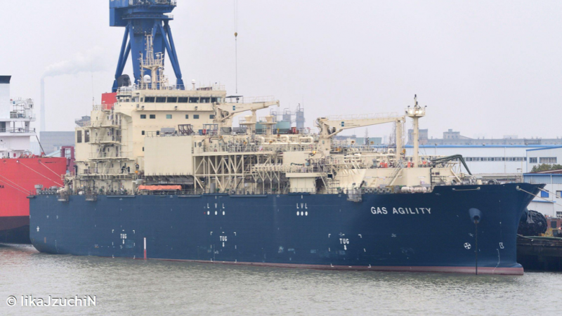 De Gas Agility komt vrijdag binnen in de haven van Rotterdam. (Foto Port of Rotterdam)