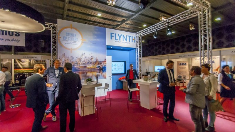 Flynth is al jaren hoofdsponsor van Holland Fisheries Event. Hier zijn ze te zien op de beurseditie van 2018. (Foto Schuttevaer)