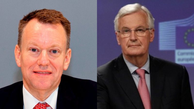 David Frost (links) en Michel Barnier (rechts). (Foto ING Think)