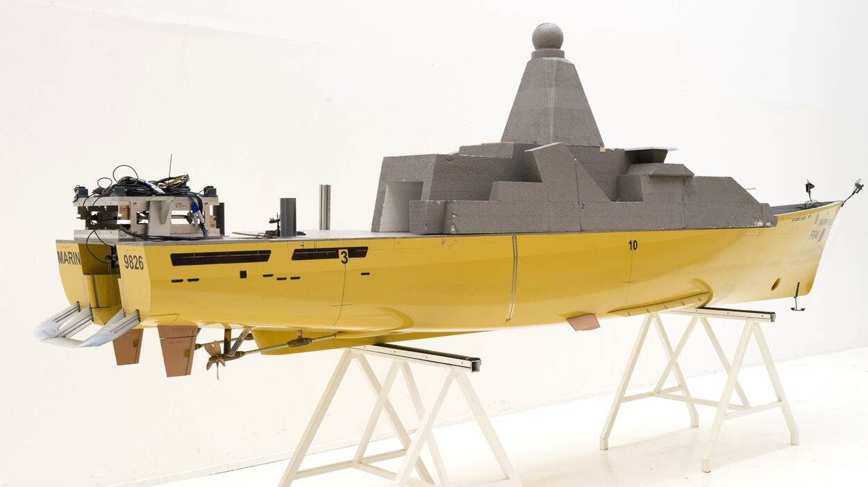 Het model van de Hull Vane zoals die op het marineschip wordt geplaatst. (Foto Hull Vane)