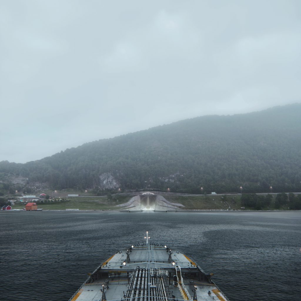 Impressie van het zicht vanaf een schip richting de tunnel (Illustratie NCA)