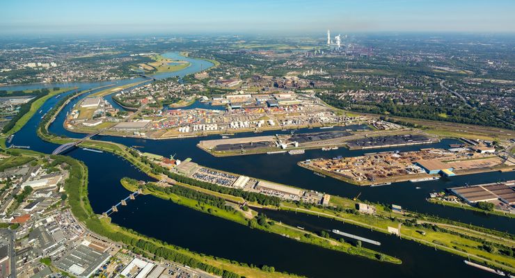 De haven van Duisburg is een van de havens in de deelstaat Noordrijn-Westfalen (Foto: Port of Duisburg / Hans Blossey)