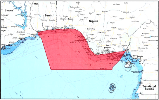 Hoogrisicogebied in de Golf van Guinee.