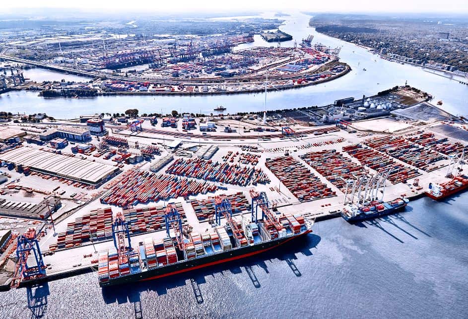 Groei in de haven van Hamburg blijft achter op Rotterdam en Antwerpen. (Foto Hamburger Hafen und Logistik AG)