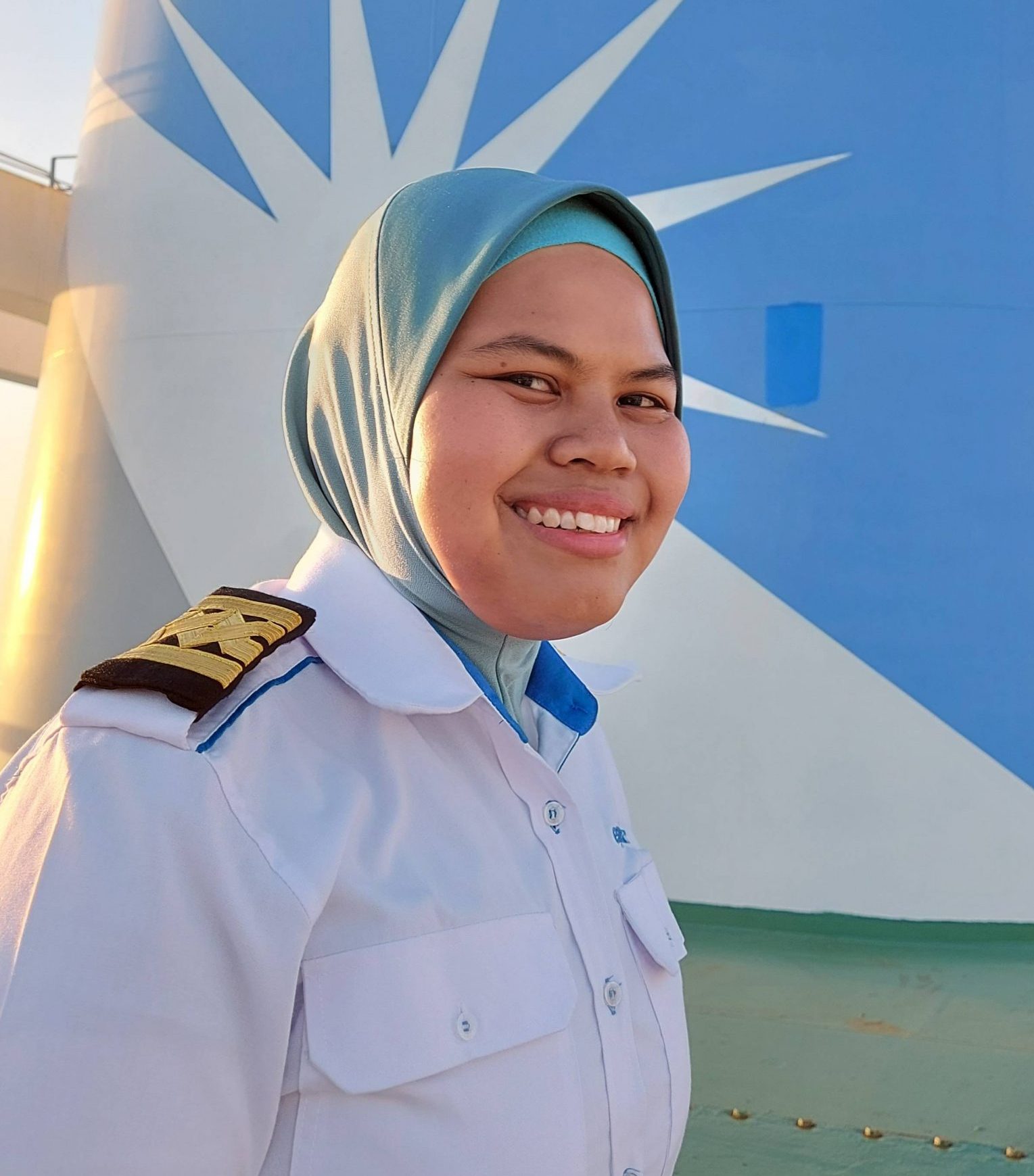 Eezmaira Sazzea is de eerste vrouwelijke Maleisische kapitein van de wereld. (Foto Eaglestar)