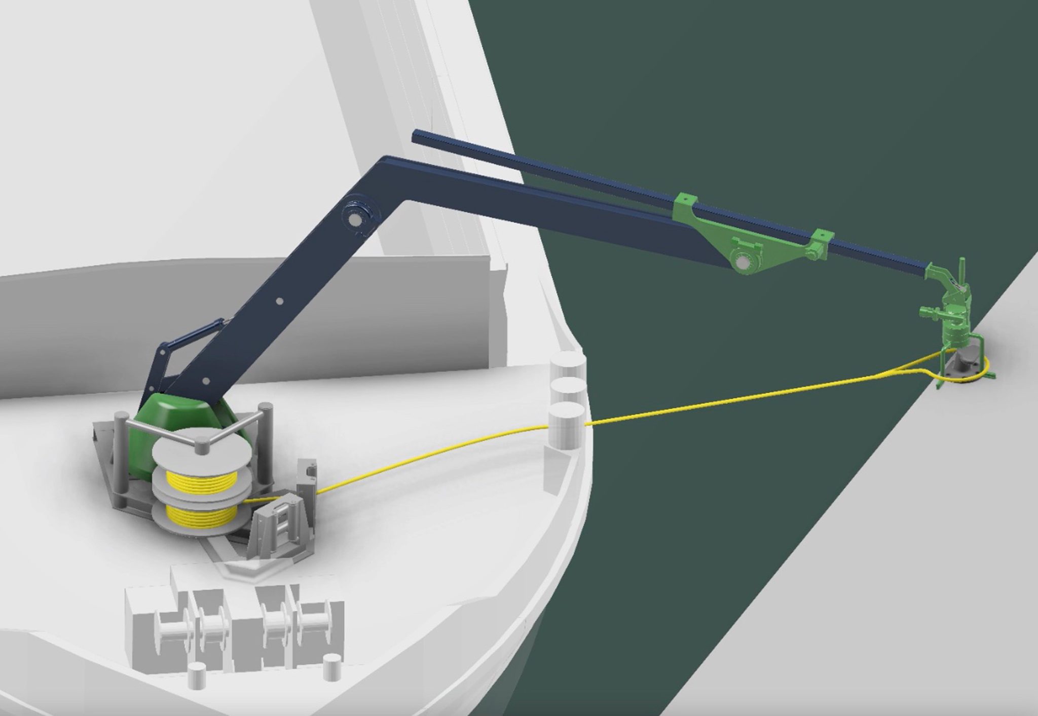 De AMS Rope Picker Robot. (Ilustratie AutoMooring Solutions)