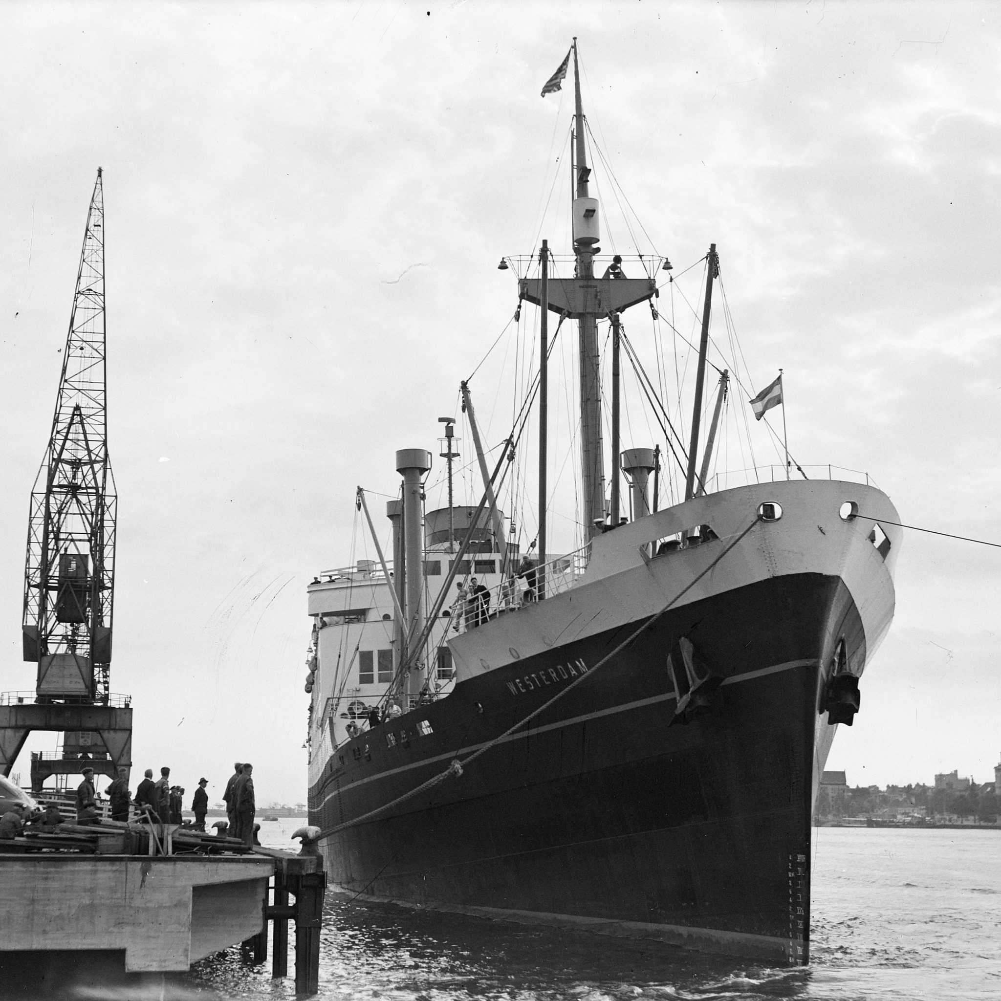 Westerdam was in 1946 het eerste schip met 'gewone' passagiers. (Foto Wikimedia)