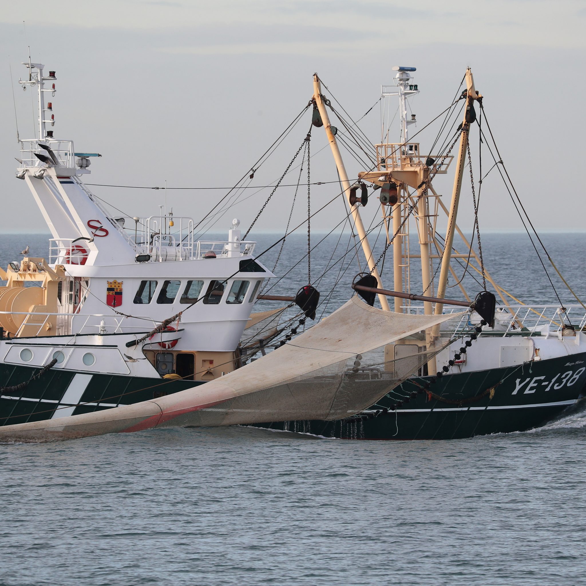 De grote garnalenkotter YE-138 van Eddy Sinke staat te koop. De visser vreest dat de overheid hem het werken onmogelijk zal maken. (Foto Bram Pronk)