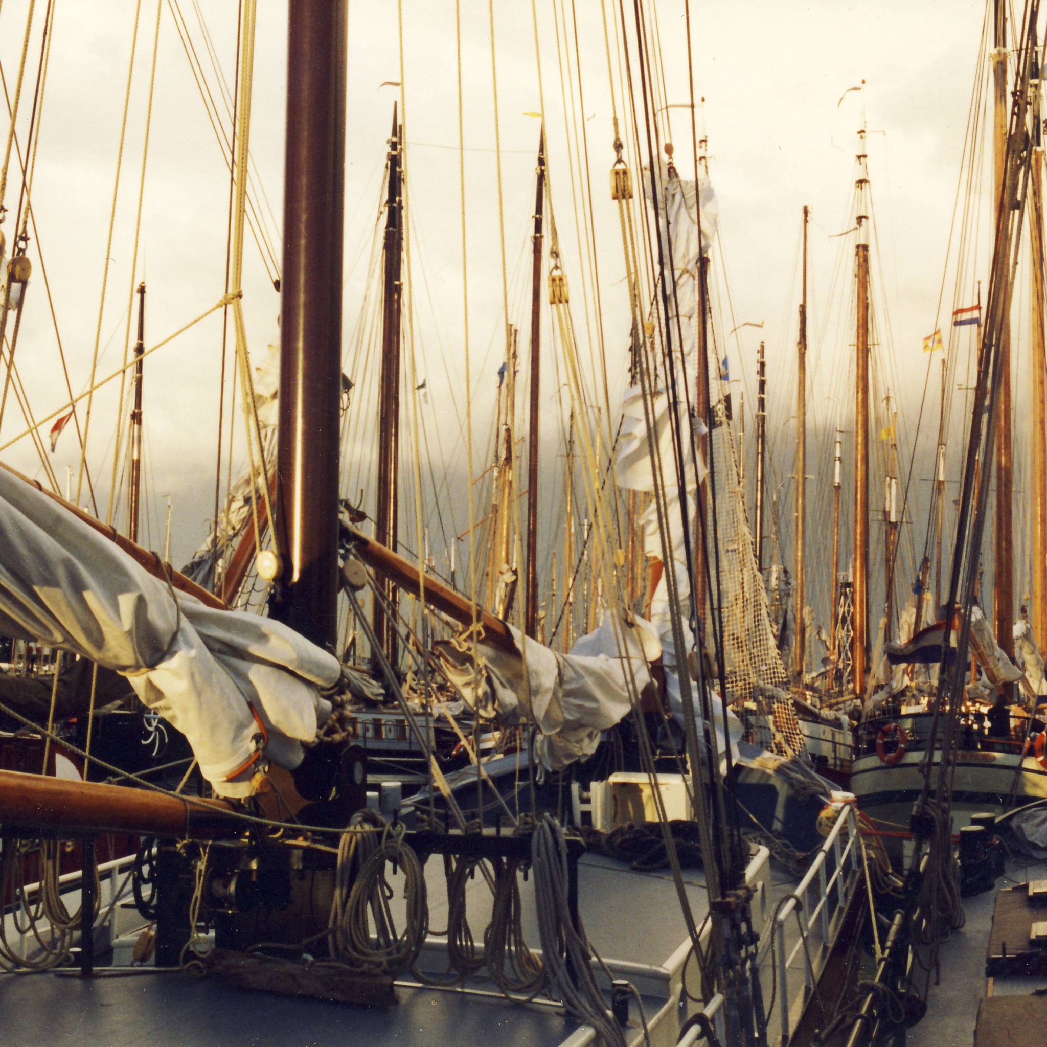 Charterschepen in de haven van Enkhuizen. (Foto Peter Fokkens)