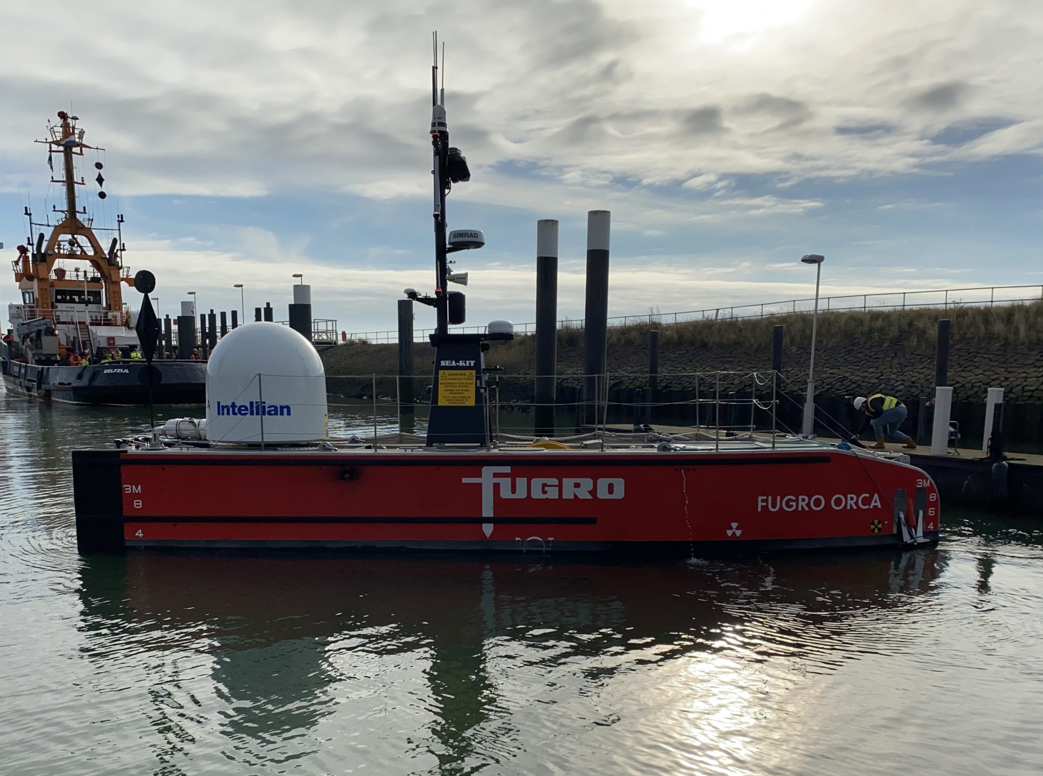 Fugro voert al zeebodem-inspecties uit op zee met de onbemande Fugro Orca. (Foto Jelmer Bastiaans)
