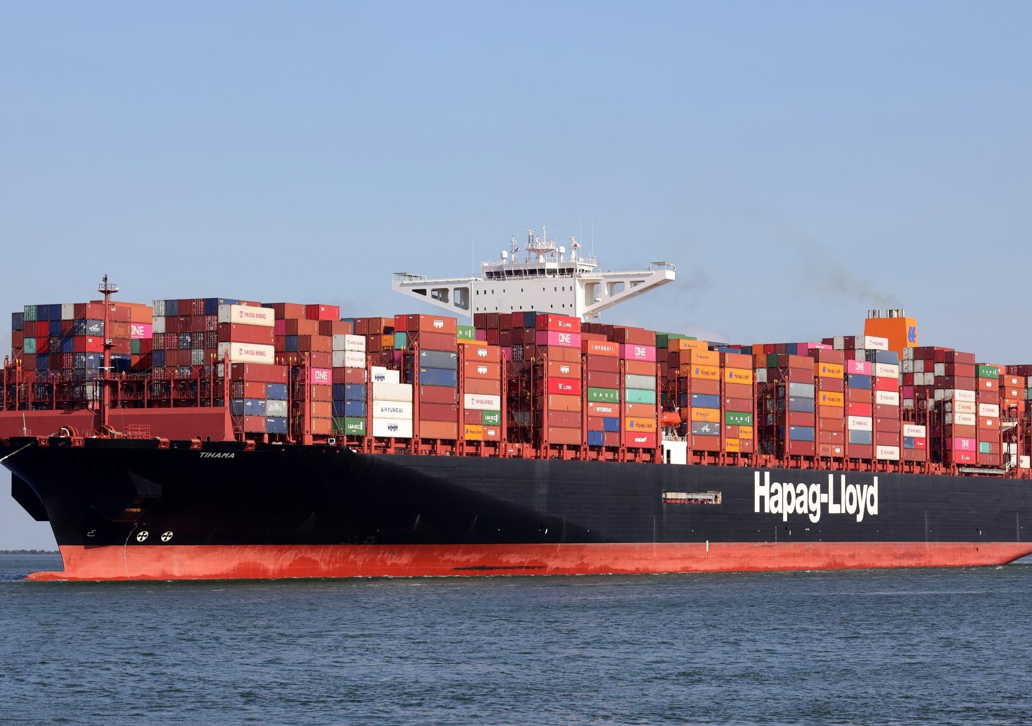 Een containerschip van Hapag-Lloyd ter illustratie.