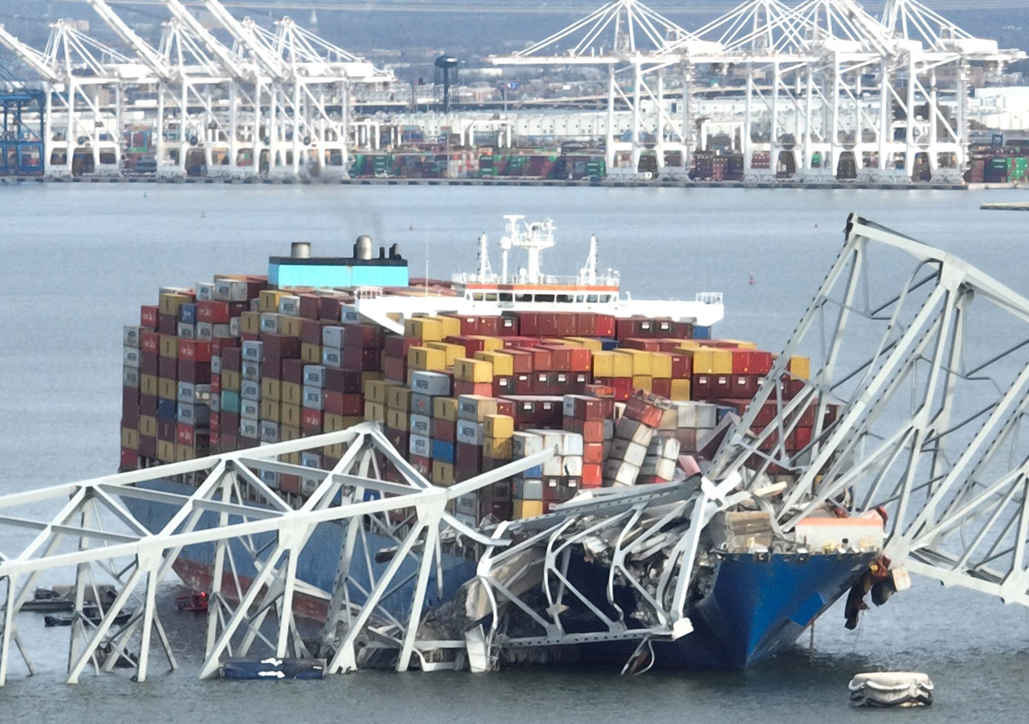 Aanvaring Maersk-schip brug Baltimore